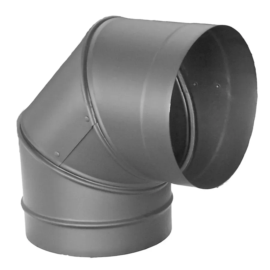 DuraVent DuraBlack 6" 90° Black Single Wall Stove Pipe Elbow