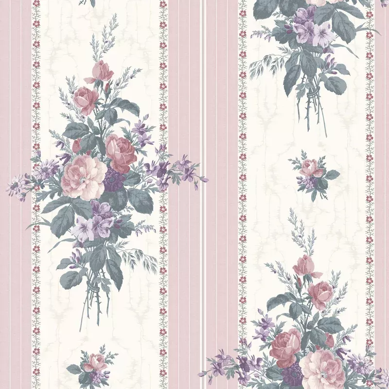 Dynasty Stripe in Pink Wallpaper