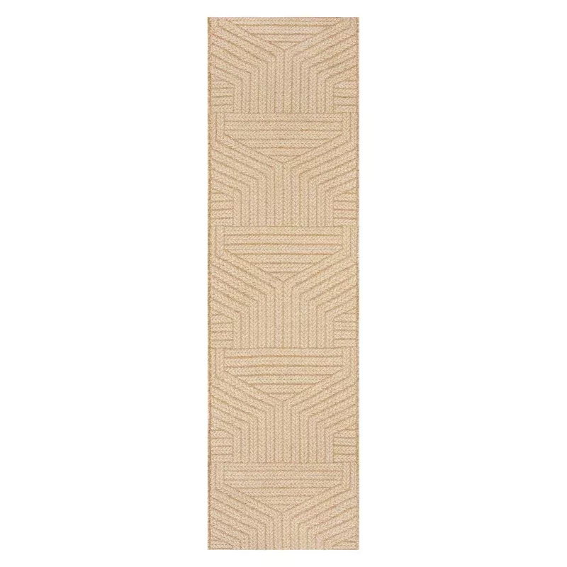 (E457) Ruby Natural Flatweave Outdoor Runner, 2x7