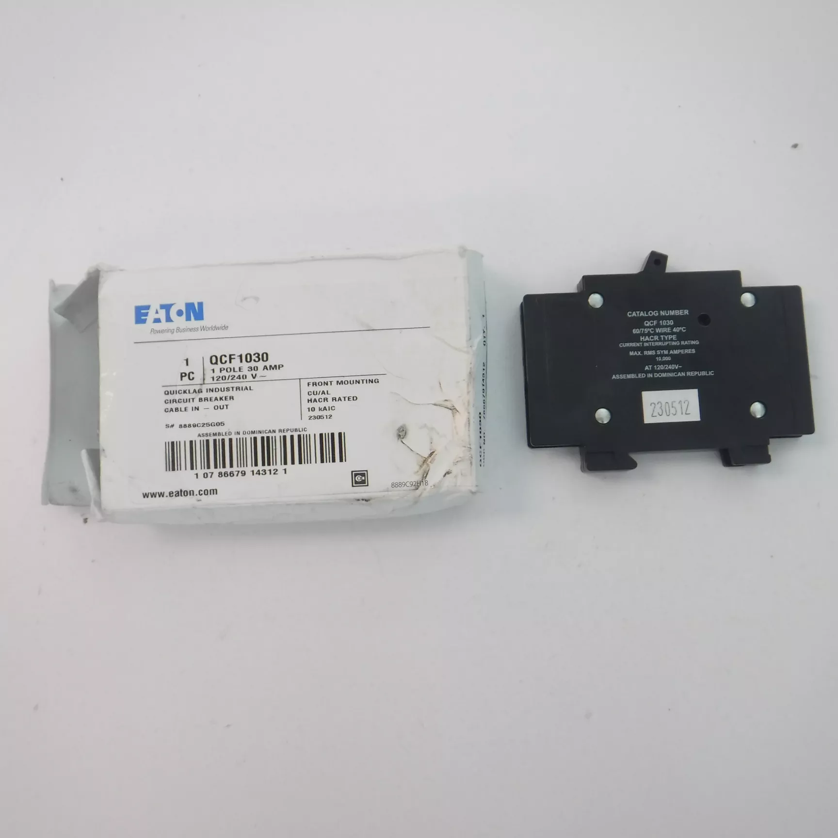 Eaton 1-Pole Circuit Breaker QCF1030 30A 120/240V