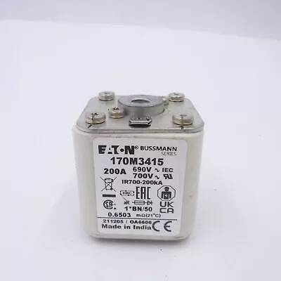 Eaton Bussman Series 170M3415 690V 700V Fuse 200A IR700-200KA