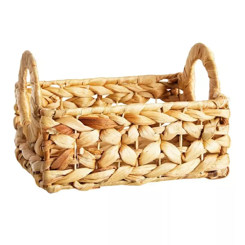 Edith Rectangle Water Hyacinth Basket, Extra Small