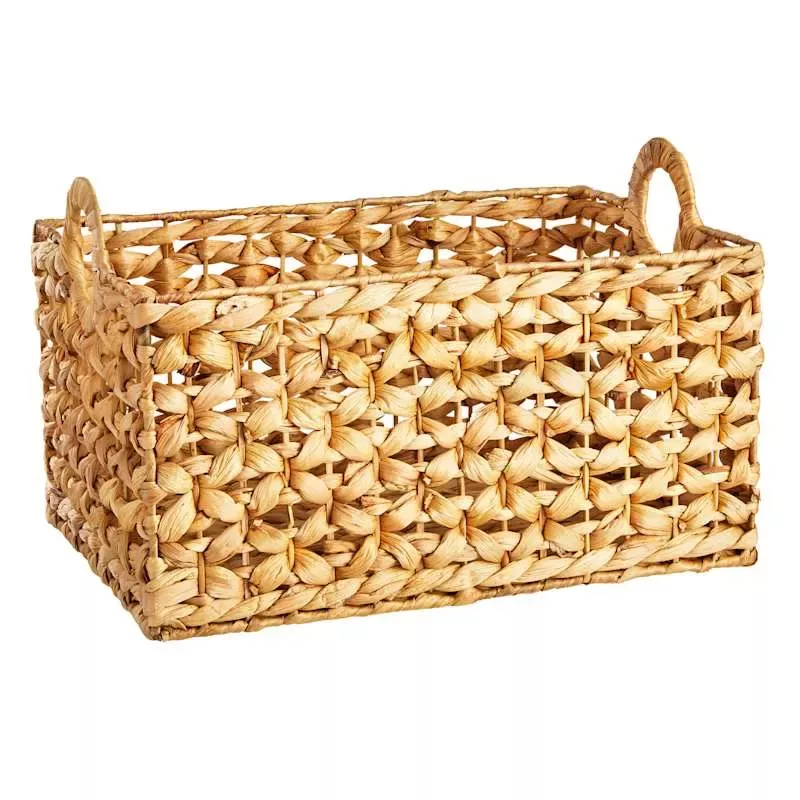 Edith Rectangle Water Hyacinth Basket, Large