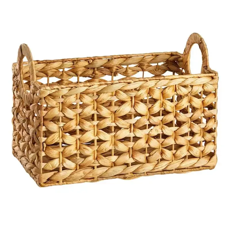 Edith Rectangle Water Hyacinth Basket, Small