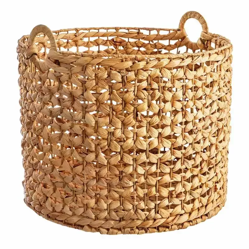 Edith Round Water Hyacinth Basket, Extra Large