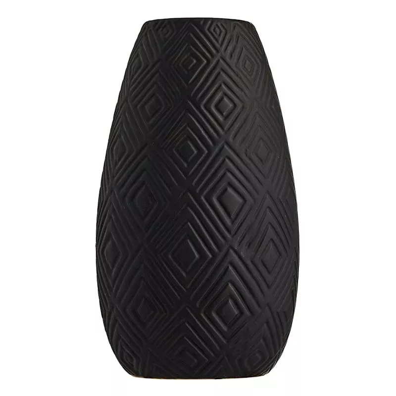 Eileen Black Ceramic Vase, 12"