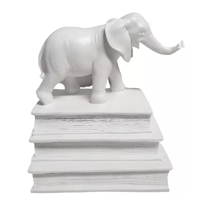 Elephant Bookstack Decor, 10"
