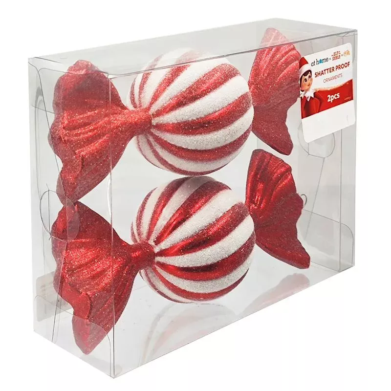 The Elf on the Shelf 2-Count Red & White Candy Ornaments, 7.5"
