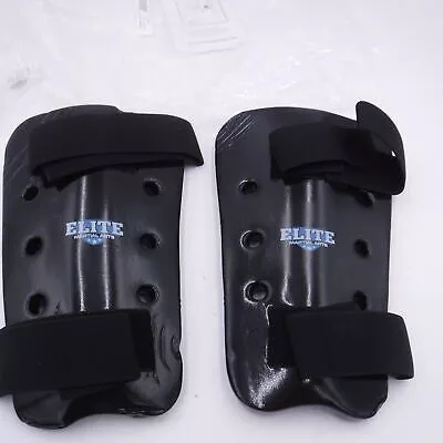 Elite Marshal Arts 11773S Black Adult Small Sparring Shin Guard Blanks