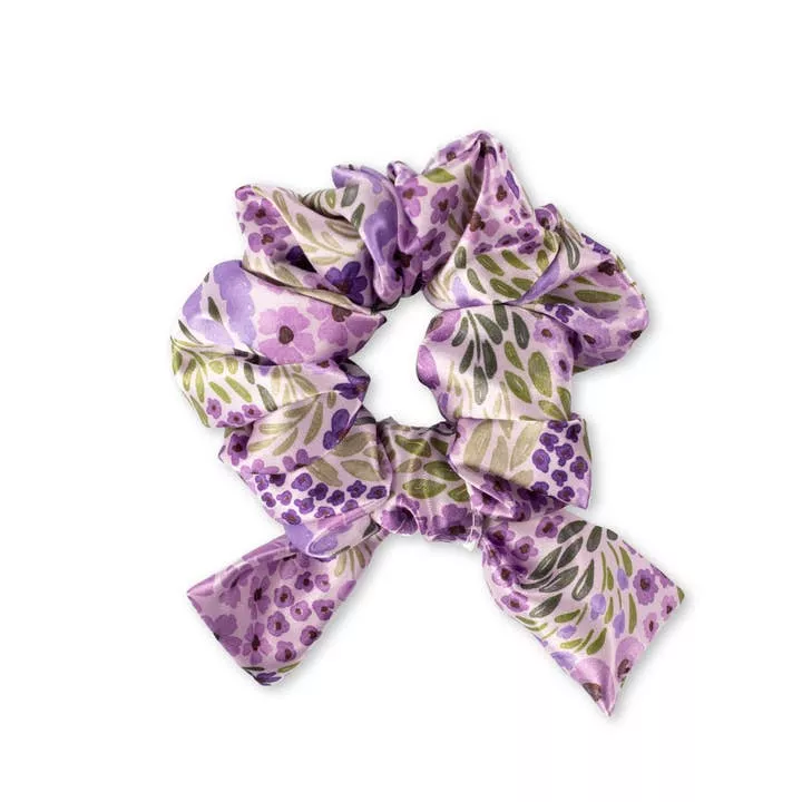 Elyse Breanne Design - Satin Scrunchie, Lilac Floral