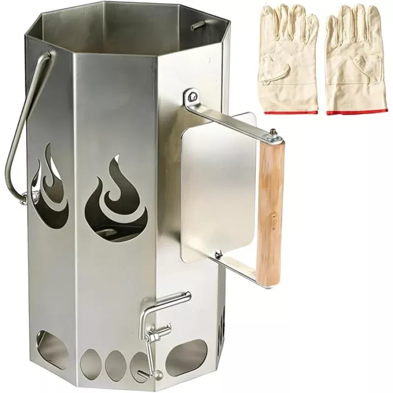 Ember Echo Heavy-Duty XL Charcoal Chimney StarterCharcoal Starter Chimney Durable Quick-Ignition Grilling Essential for BBQ, Smoker, Pizza Oven, Outdoor Campfire & Fire Pit