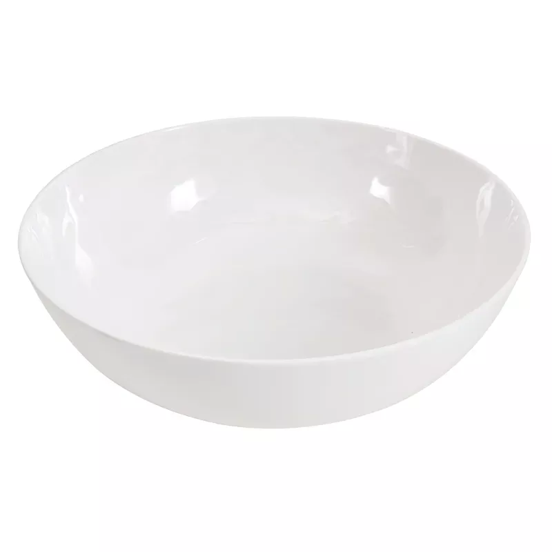Embossed Melamine Serving Bowl, White