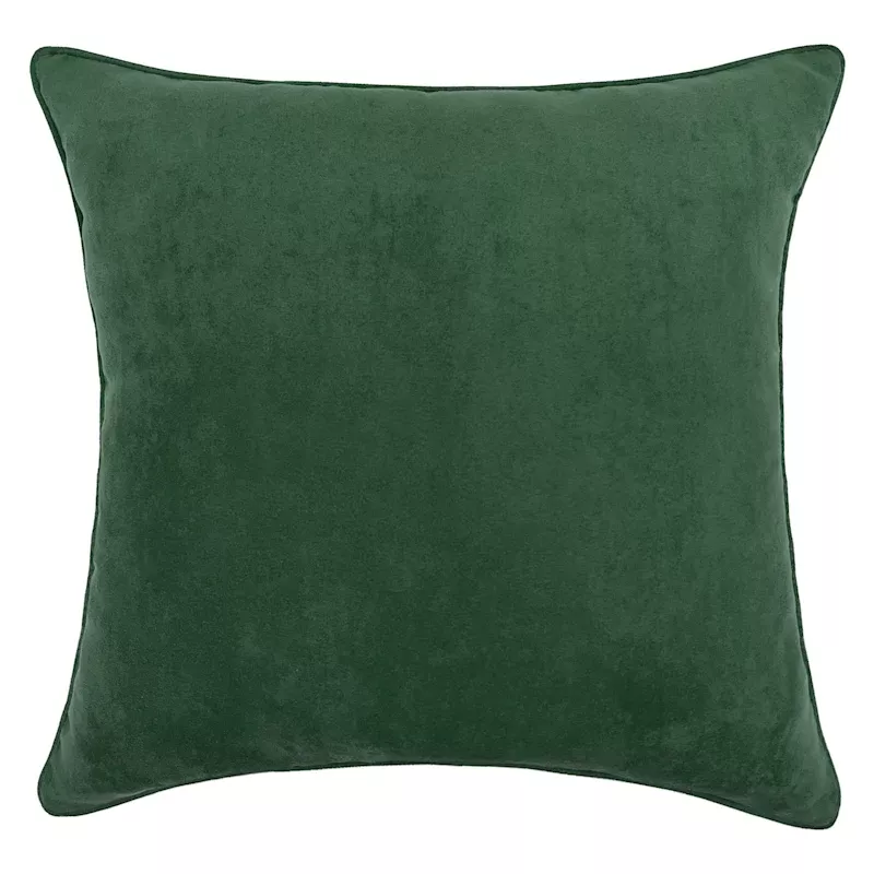 Emerald Green Torrey Faux Suede Throw Pillow, 18"