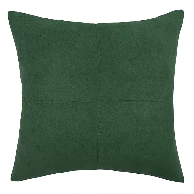 Emerald Green Torrey Faux Suede Throw Pillow, 24"