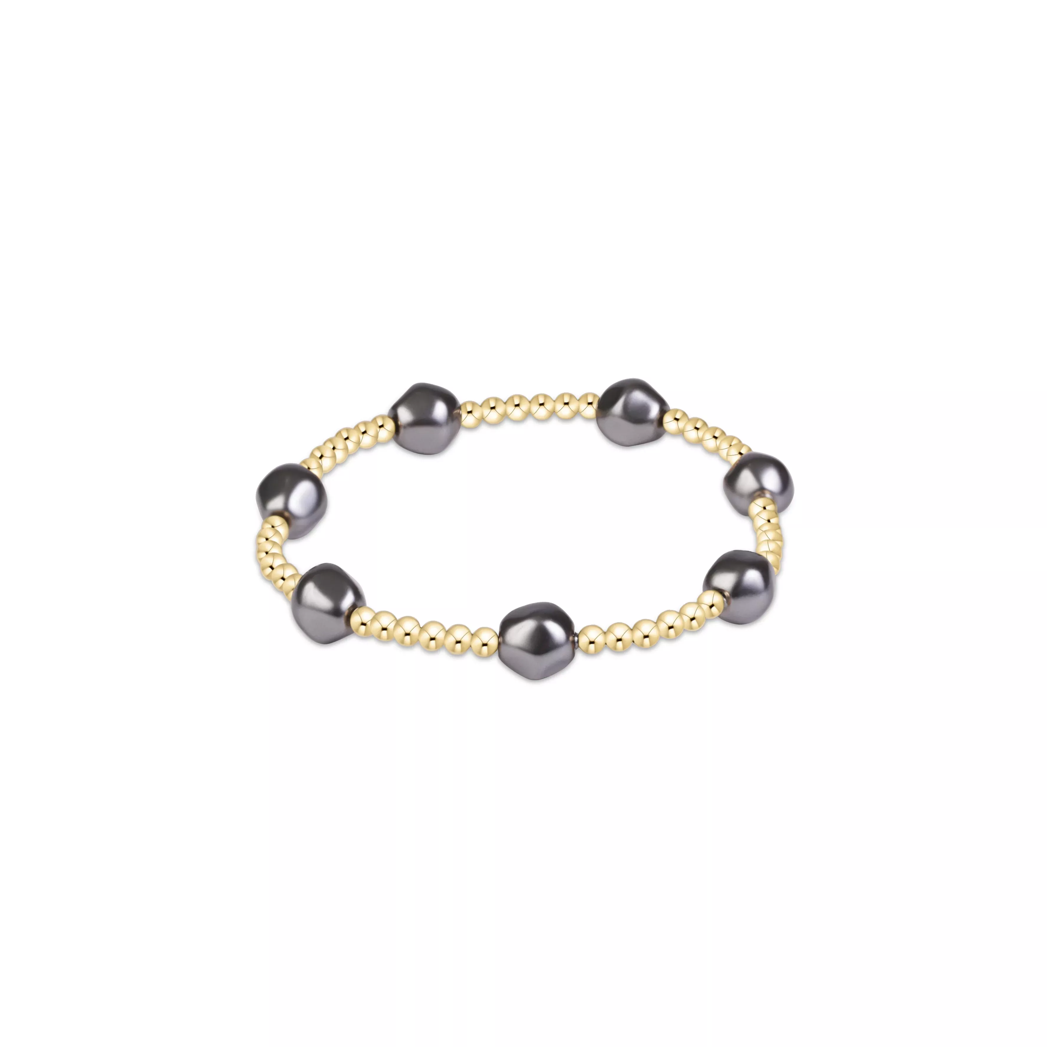 enewton - Admire Pearl Dark Grey 3mm Gold Bracelet