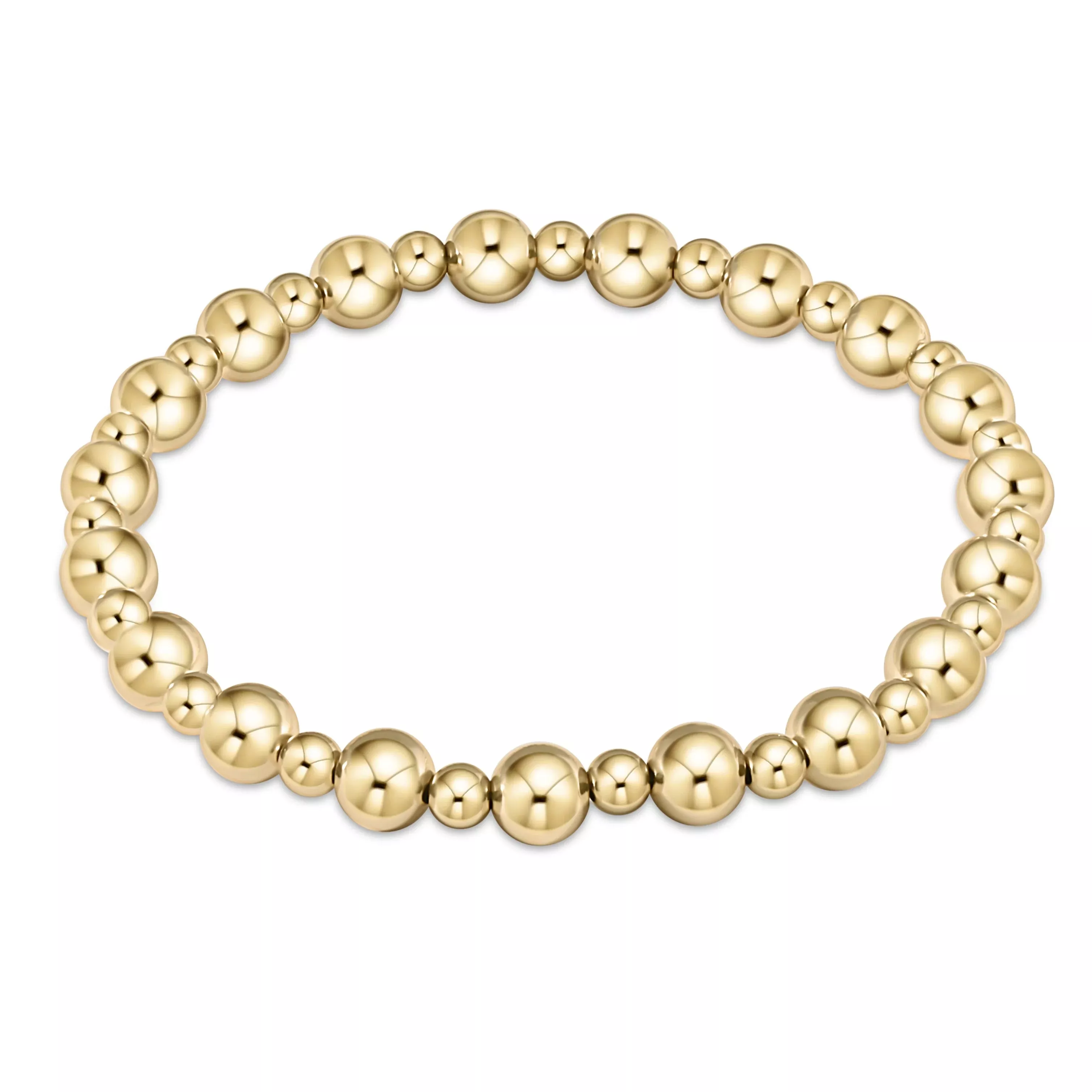 enewton - Extends Classic Grateful Pattern 6mm Bead Bracelet, Gold