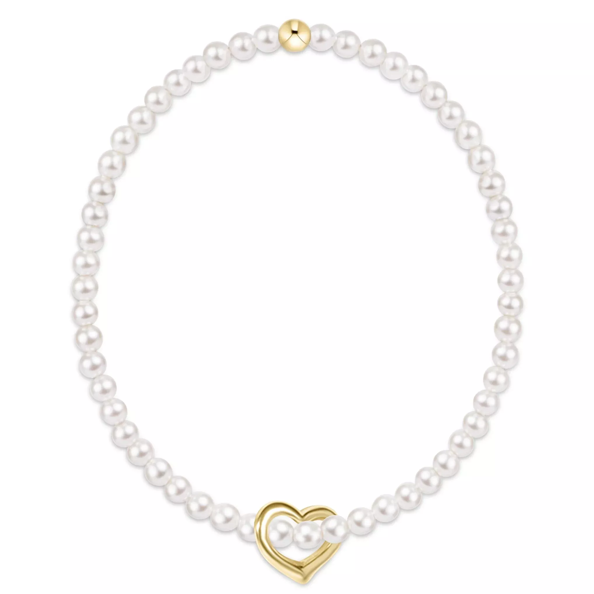 enewton - Extends Classic Pearl 3mm Bracelet, Love Gold Charm