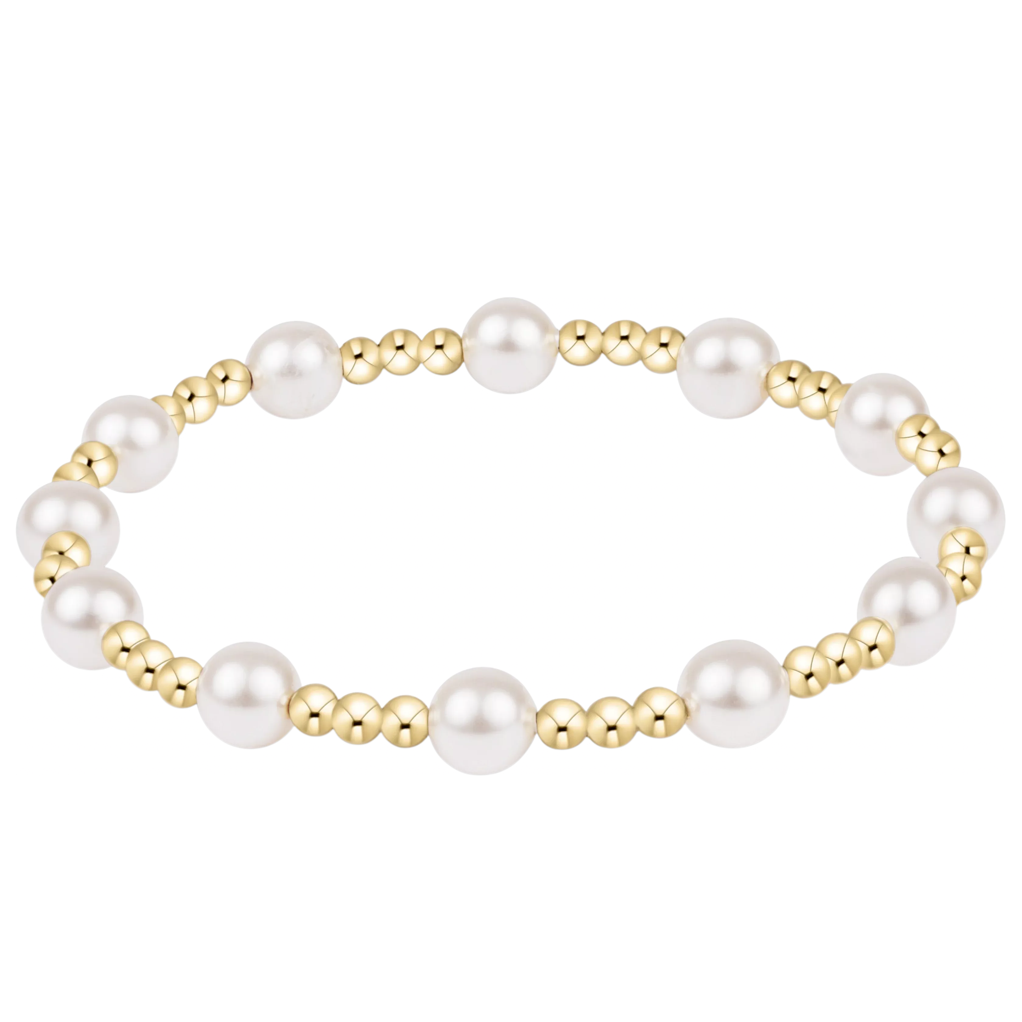 enewton - Extends Classic Sincerity Pattern 6mm Beaded Bracelet, Pearl