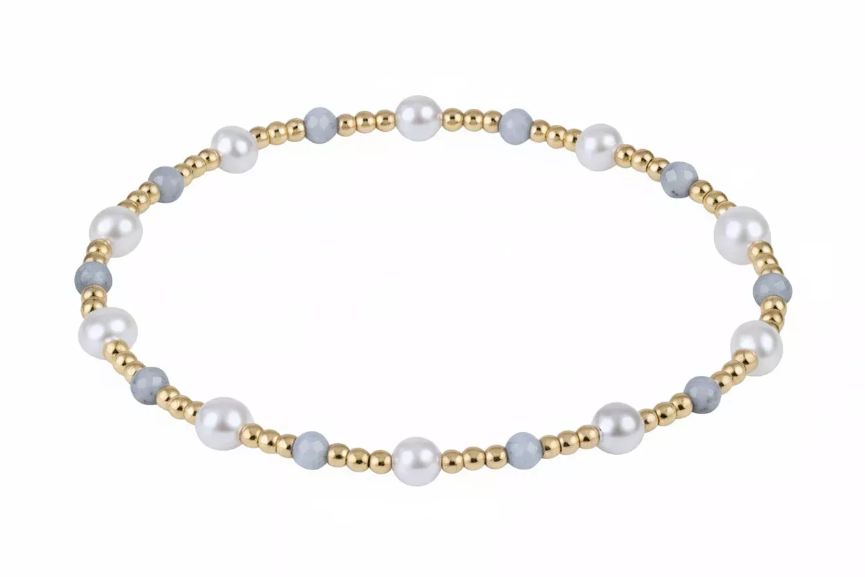 enewton - Extends Pearl Sincerity 4mm Gem Bracelet, Aquamarine