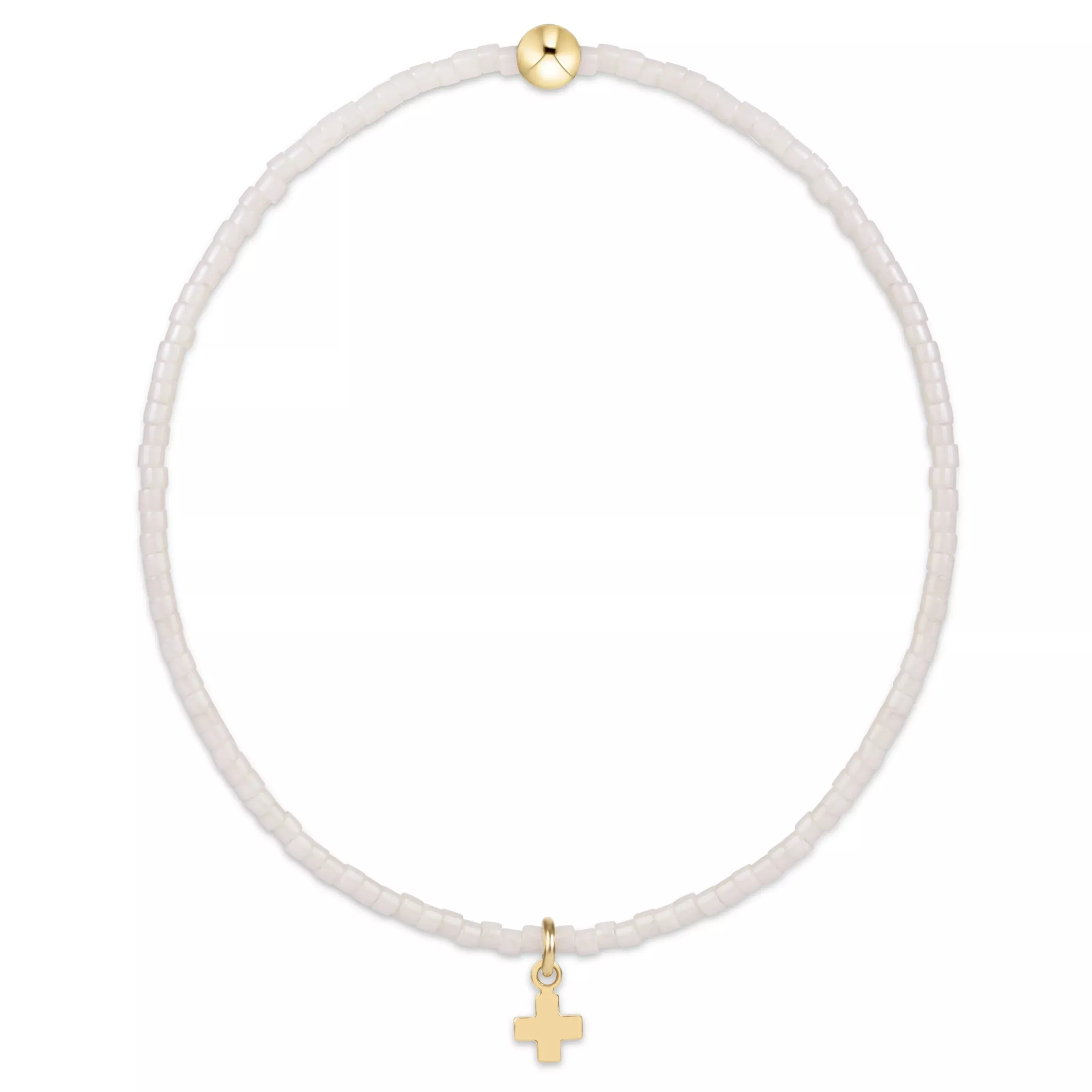 enewton - Hope Classic Bracelet Signature Cross Small Gold Charm, Milkshake