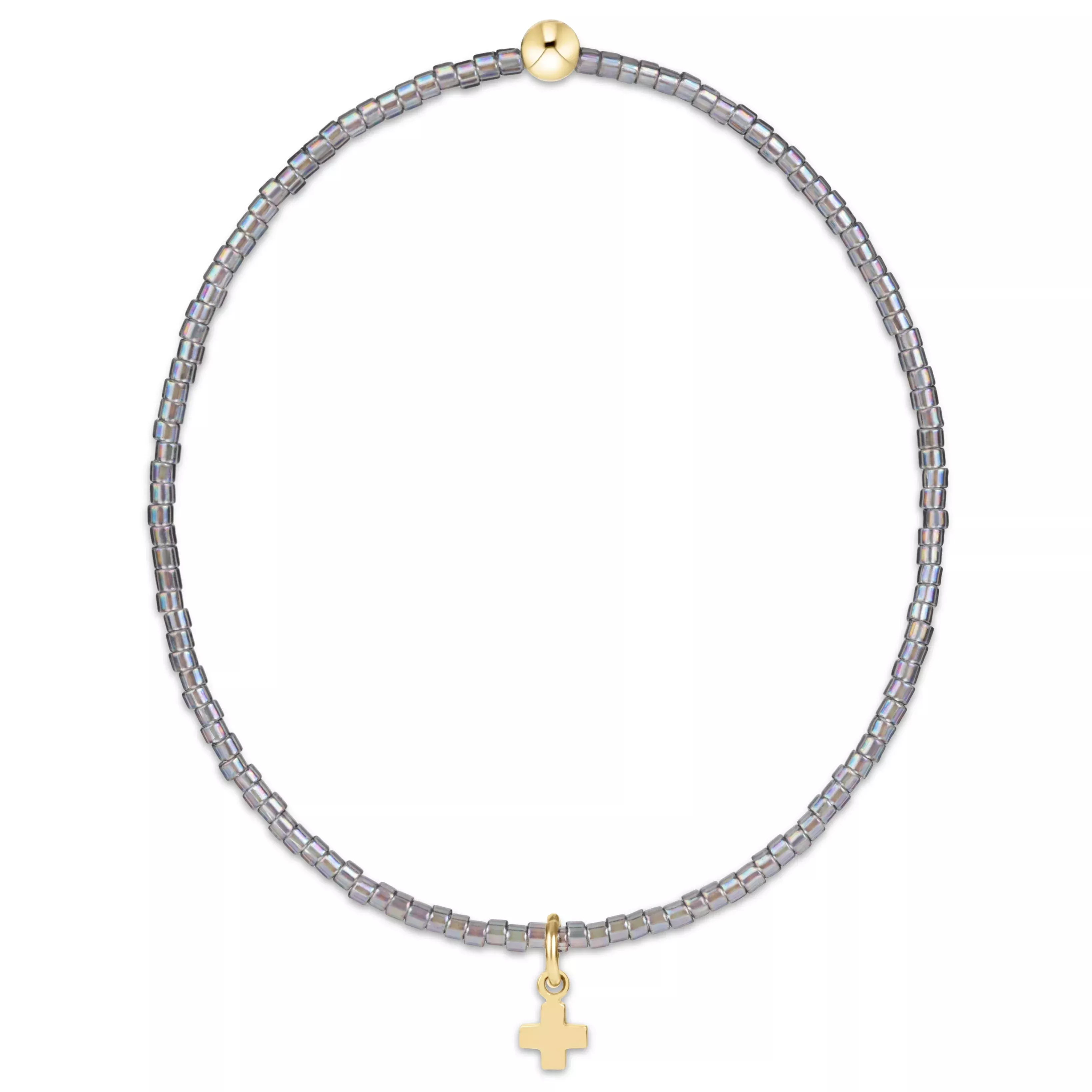 enewton - Hope Classic Bracelet Signature Cross Small Gold Charm, Morning Mist