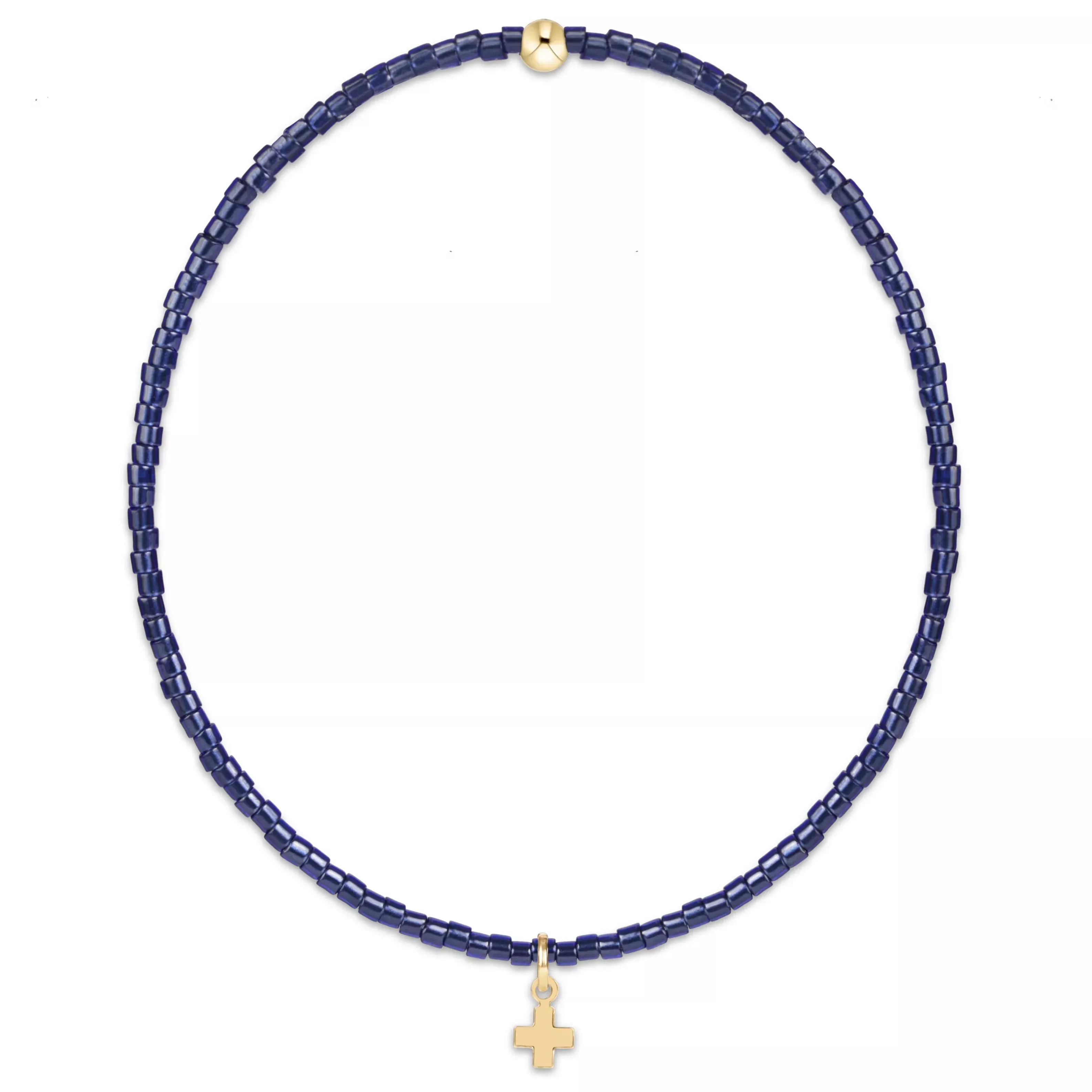 enewton - Hope Classic Bracelet Signature Cross Small Gold Charm, Navy