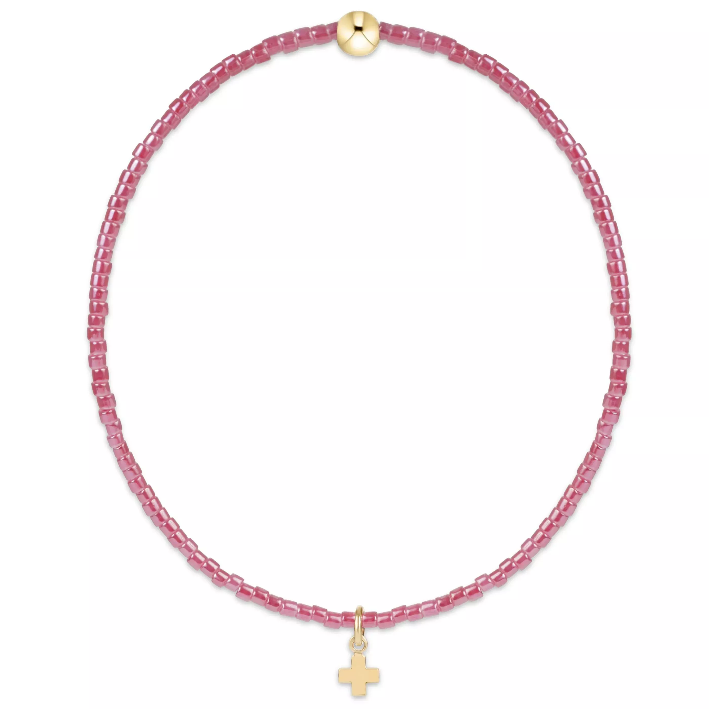 enewton - Hope Classic Bracelet Signature Cross Small Gold Charm, Pink Champagne