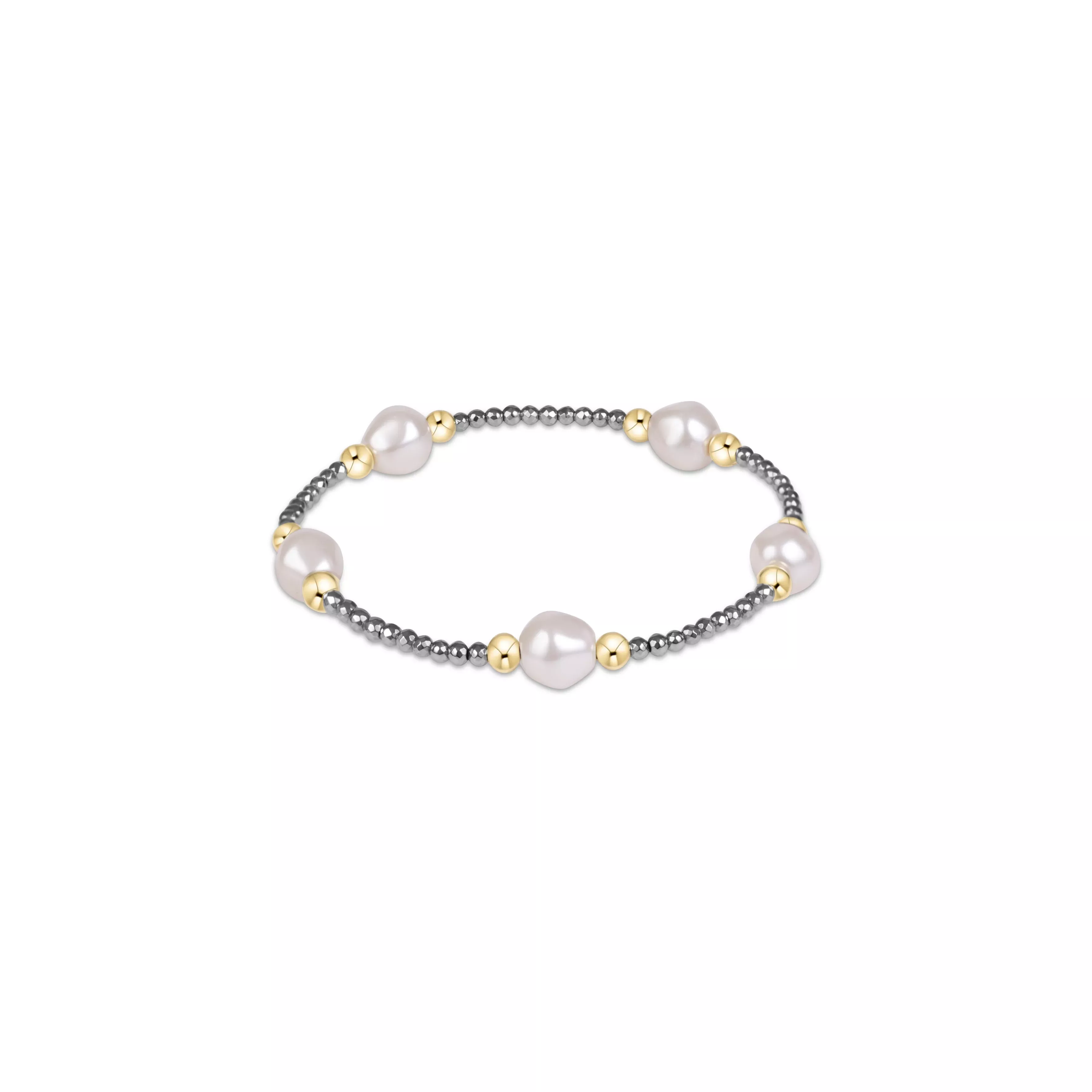 enewton - Purpose Admire Pearl 8mm Silver Faceted Hematite Bracelet