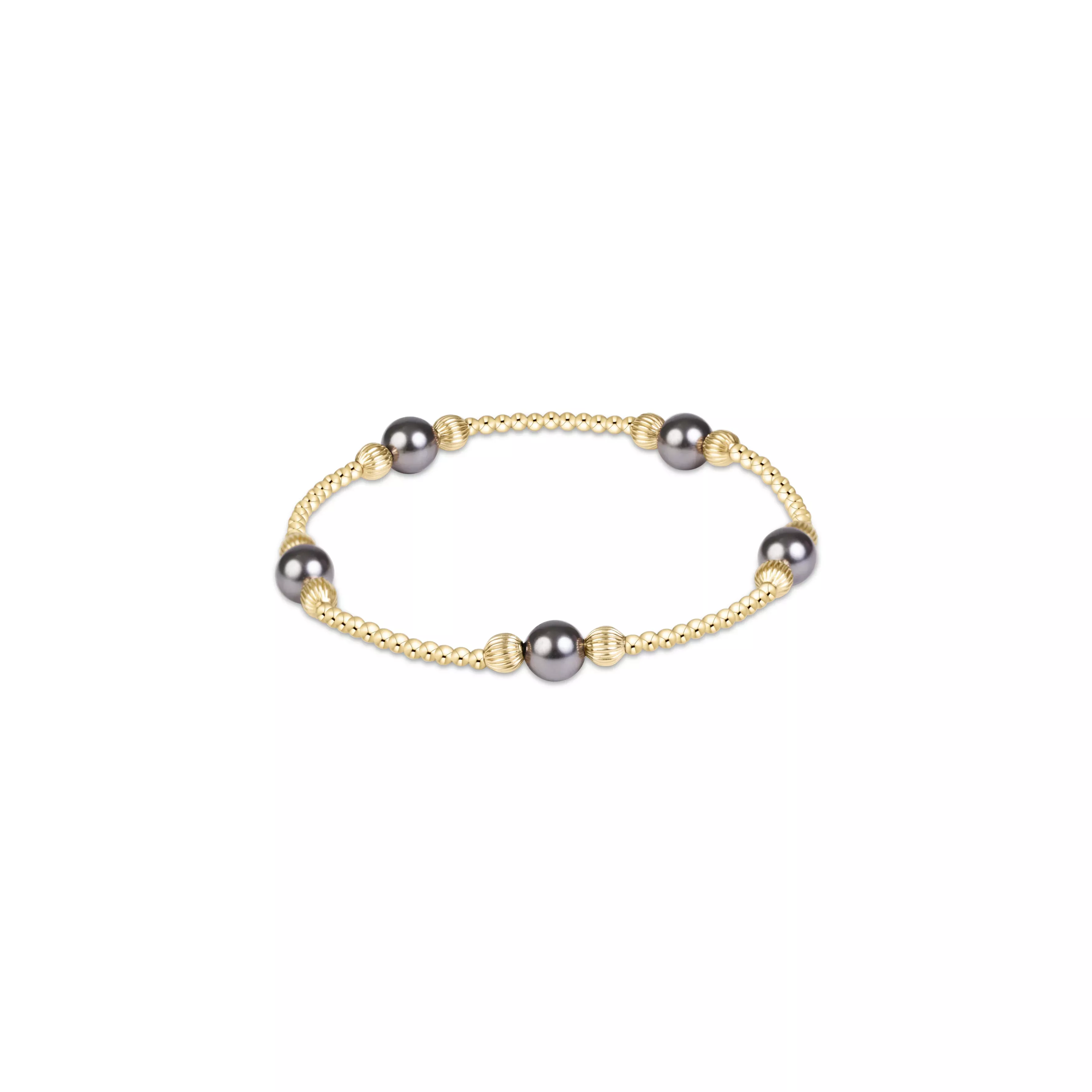 enewton - Purpose Pearl Dark Grey 6mm Dignity Gold Bracelet