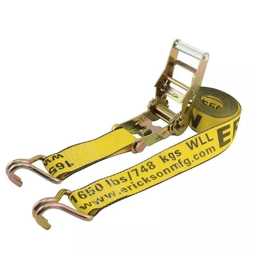 Erickson Ratchet Strap 2" X 25' 5000 lb Double J Hooks