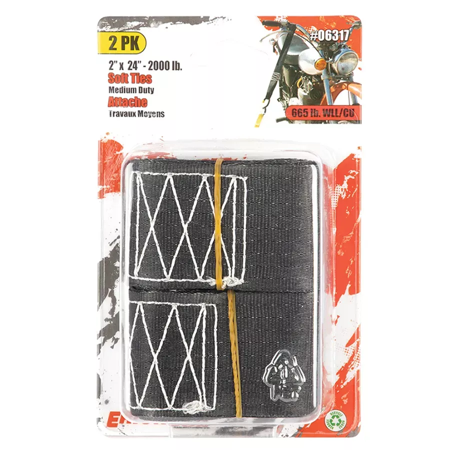 Erickson Soft Ties Assist Strap - 2" x 24" - 2000 lb - 2 pk