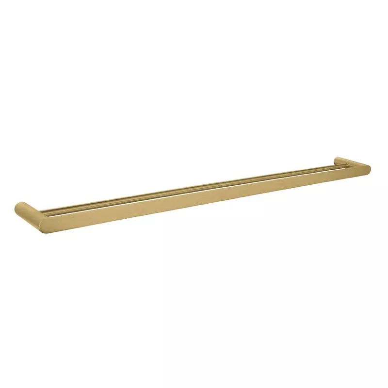 Esperia Brushed Yellow Gold Solid Brass Double Towel Rail 800mm