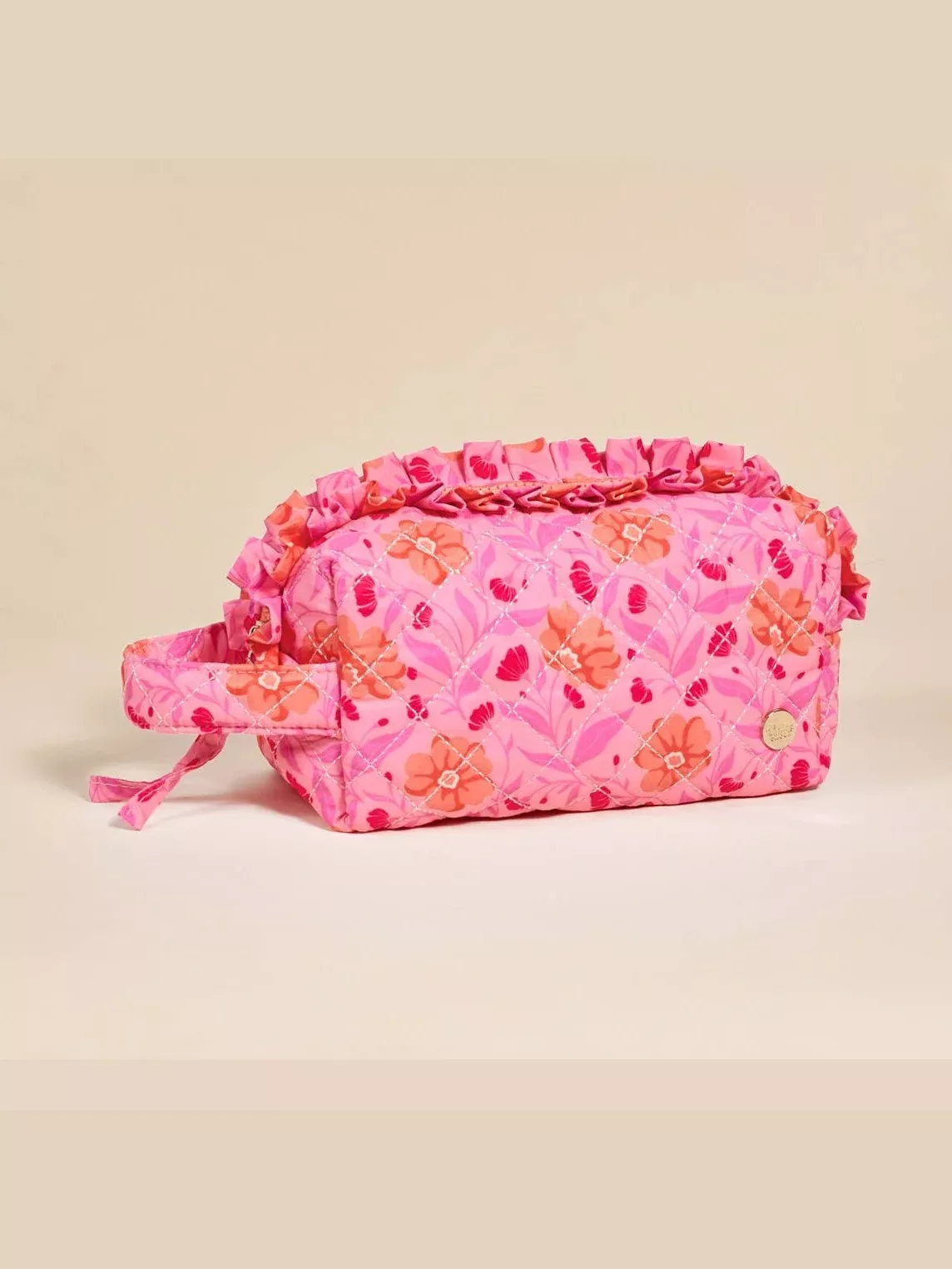 Essentials Quilted Cosmetic Pouch–Poppin' Petals Hot Pink
