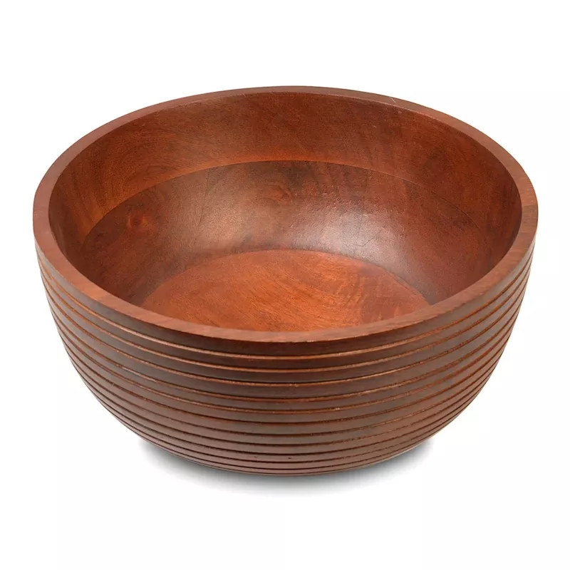 Etched Wood Serving Bowl