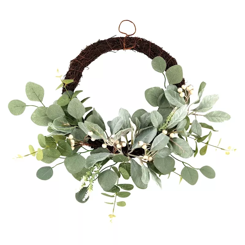 Eucalyptus Half Wreath, 20"