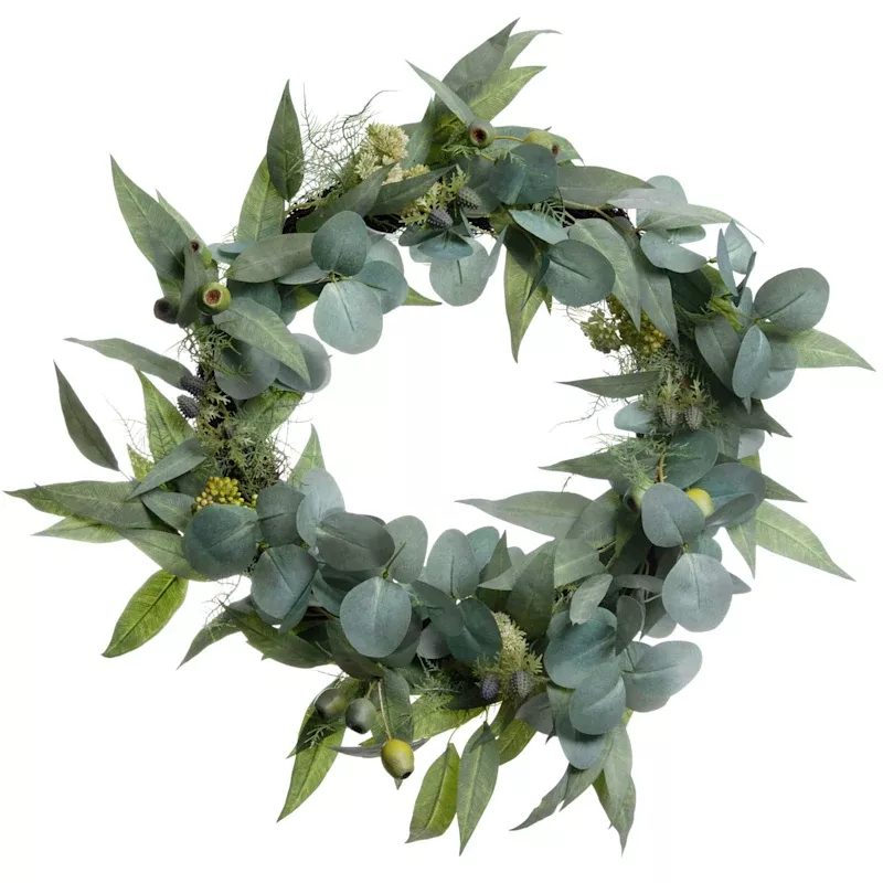 Eucalyptus & Thistle Wreath, 24"
