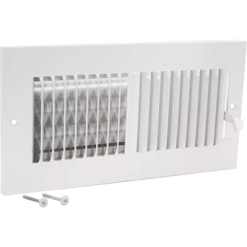 EZ-FLO 10 x 4 Inch (Duct Opening) Air Vent Cover for Wall or Ceiling, Two-Way Ventilation Register, Solid Steel HVAC Register Cover, White, 61609