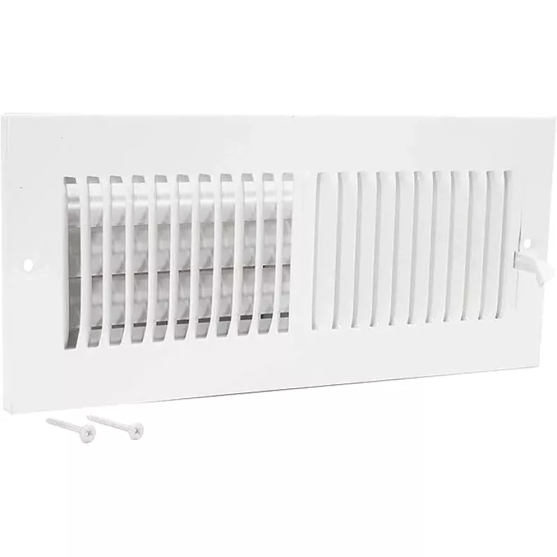 EZ-FLO 12 x 4 Inch (Duct Opening) Air Vent Cover for Wall or Ceiling, Two-Way Ventilation Register, Solid Steel HVAC Register Cover, White, 61611