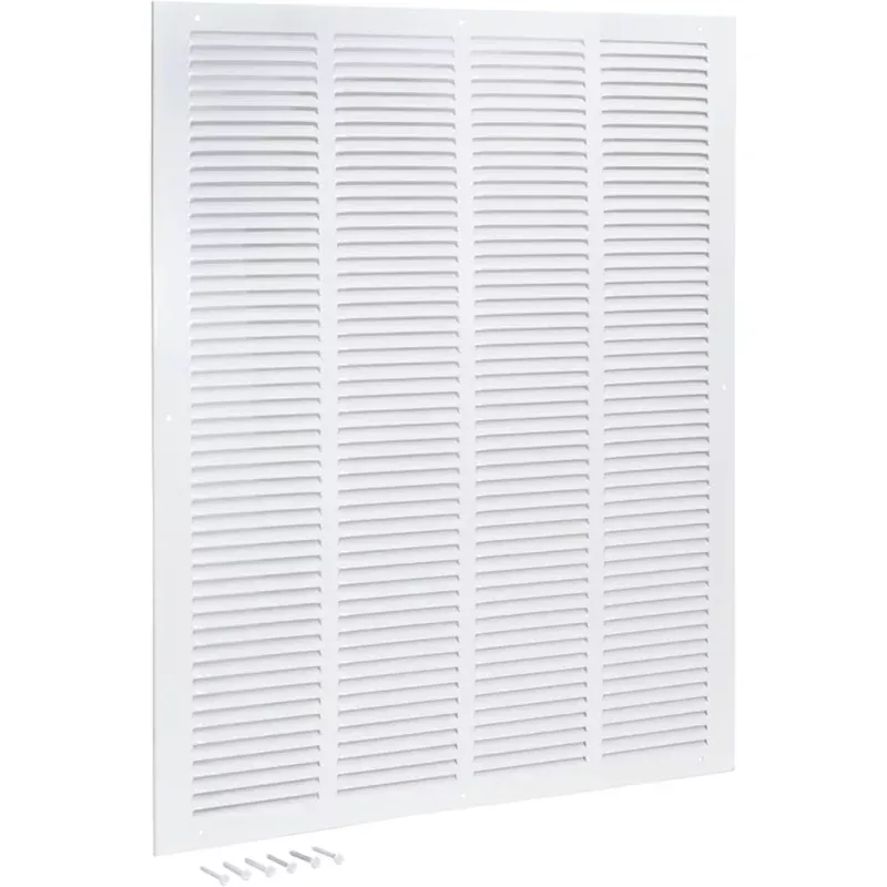 EZ-FLO 20 x 25 Inch (Duct Opening) Return Air Vent Cover for Wall or Ceiling, Solid Steel Return Air Grille, HVAC Vent Cover, White, 61649