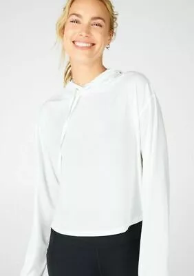 Fabletics Tops Kaia Cropped Hoodie White Medium