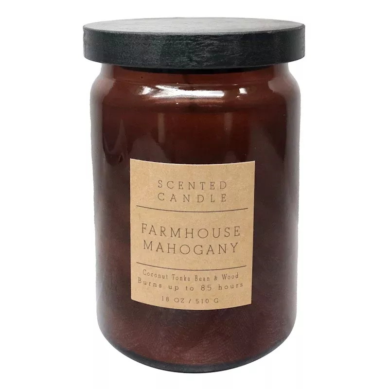 Farmhouse Mahogany Scented Jar Candle, 18oz