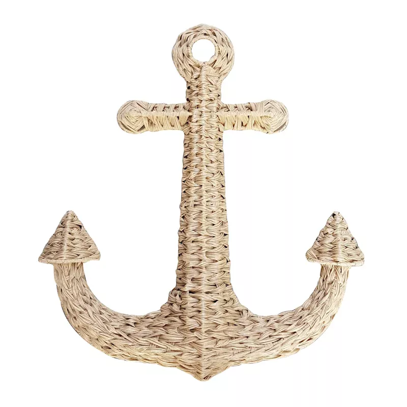 Faux Wicker Anchor Hanging Outdoor Wall Decor, 22x28
