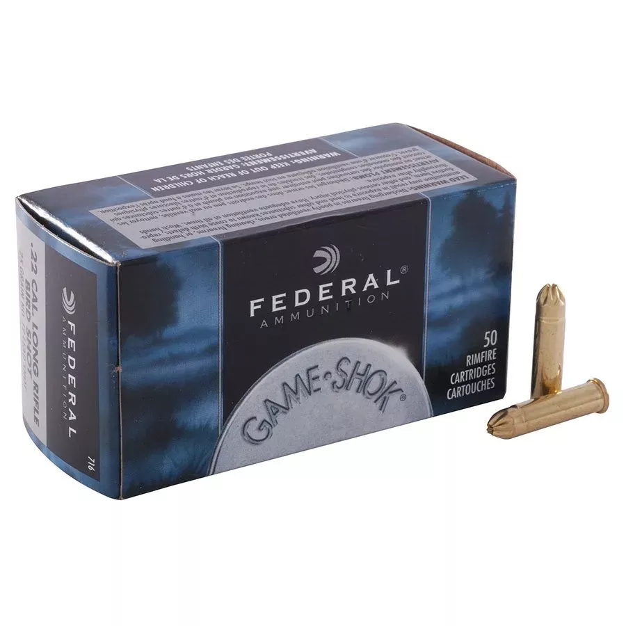 Federal Game Shock 22 Long Rifle LRN Rimfire Ammunition