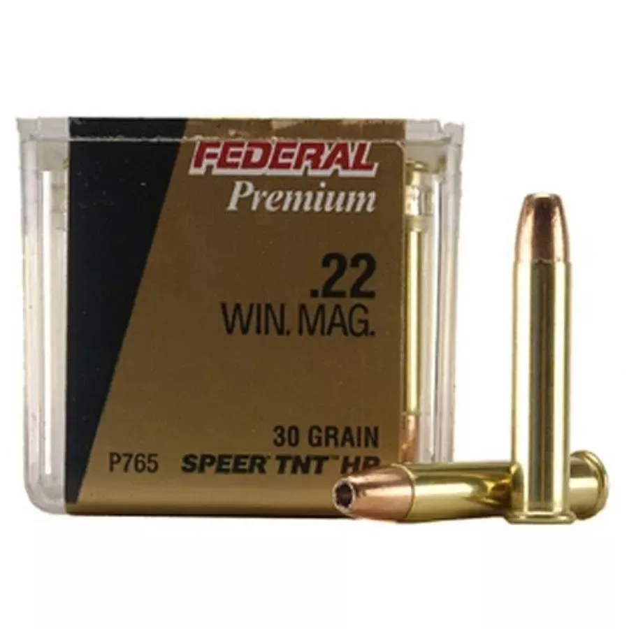 Federal Premium V•Shok 22 WMR Speer TNT Hollow Point Rimfire Ammunition
