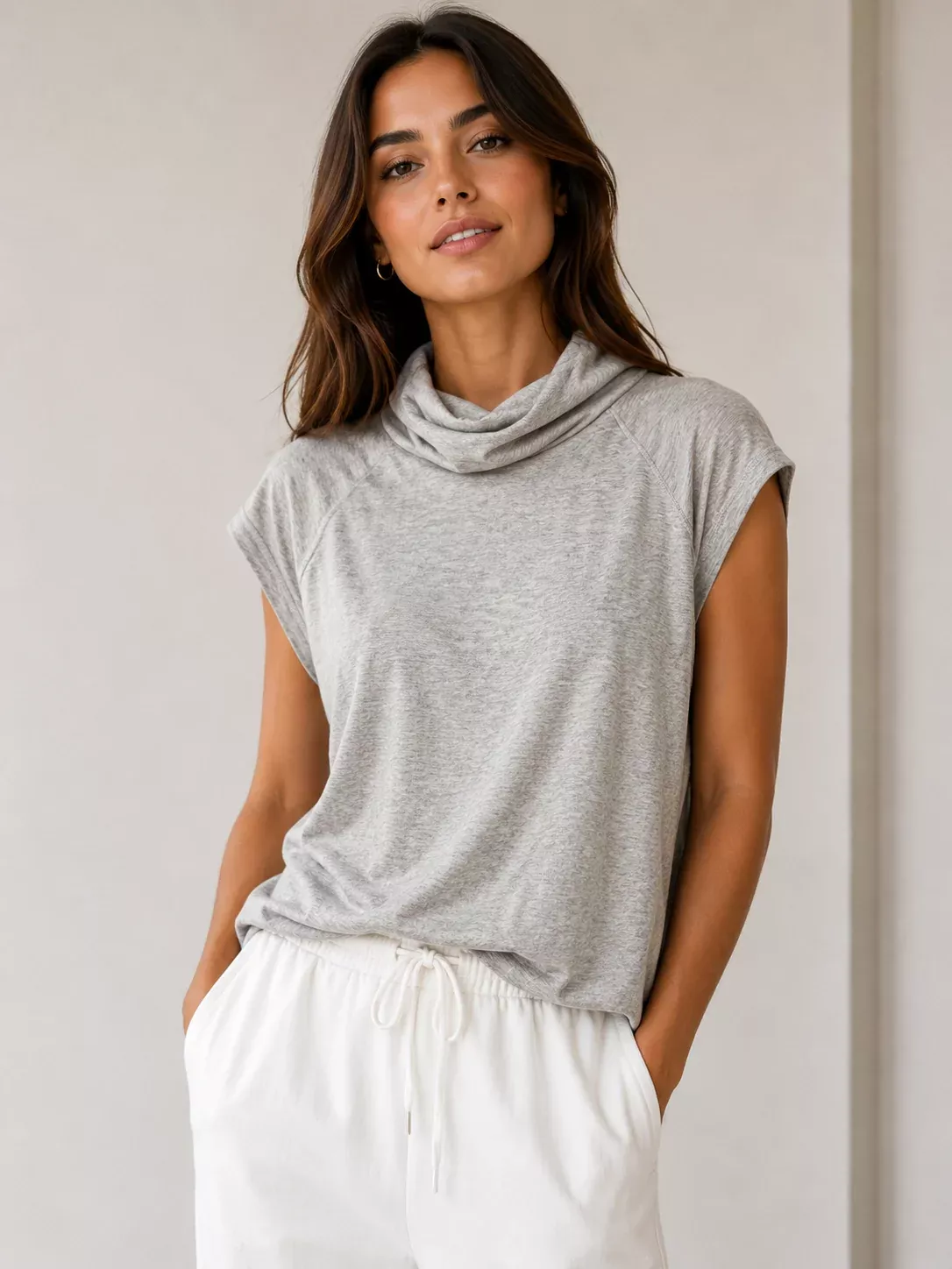 Felicity Mock Neck -Charcoal
