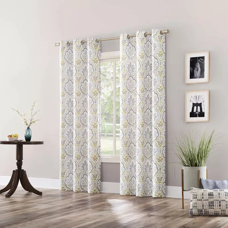 Ferrara Cream Grommet Light Filtering Curtain Panel, 84"