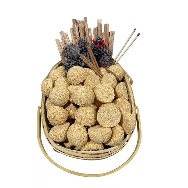 FireStarter Gift Basket-50 Fire-Starting Nuggets Fatwood and Color Cones
