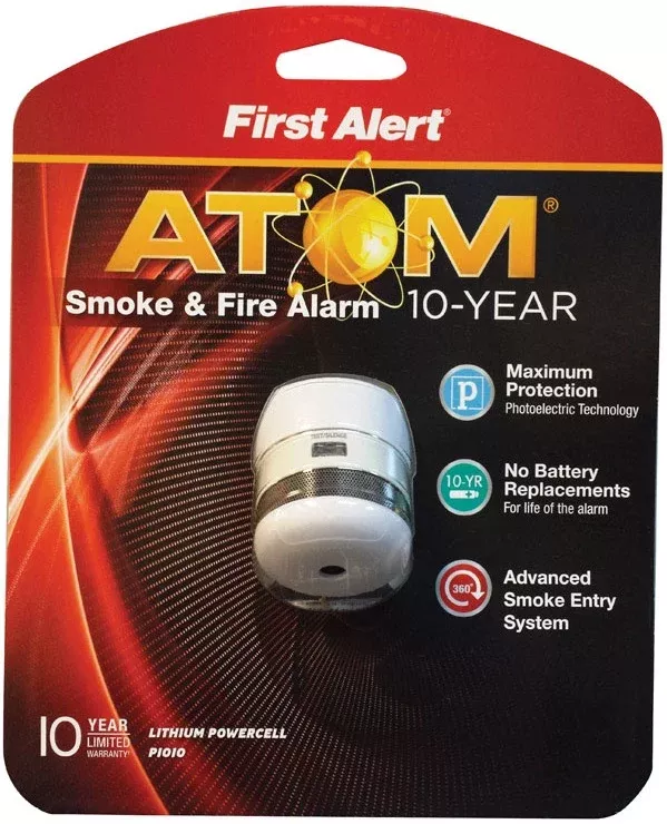 First Alert P1010 Micro Design 10YR Photoelectric Smoke Alarm, White