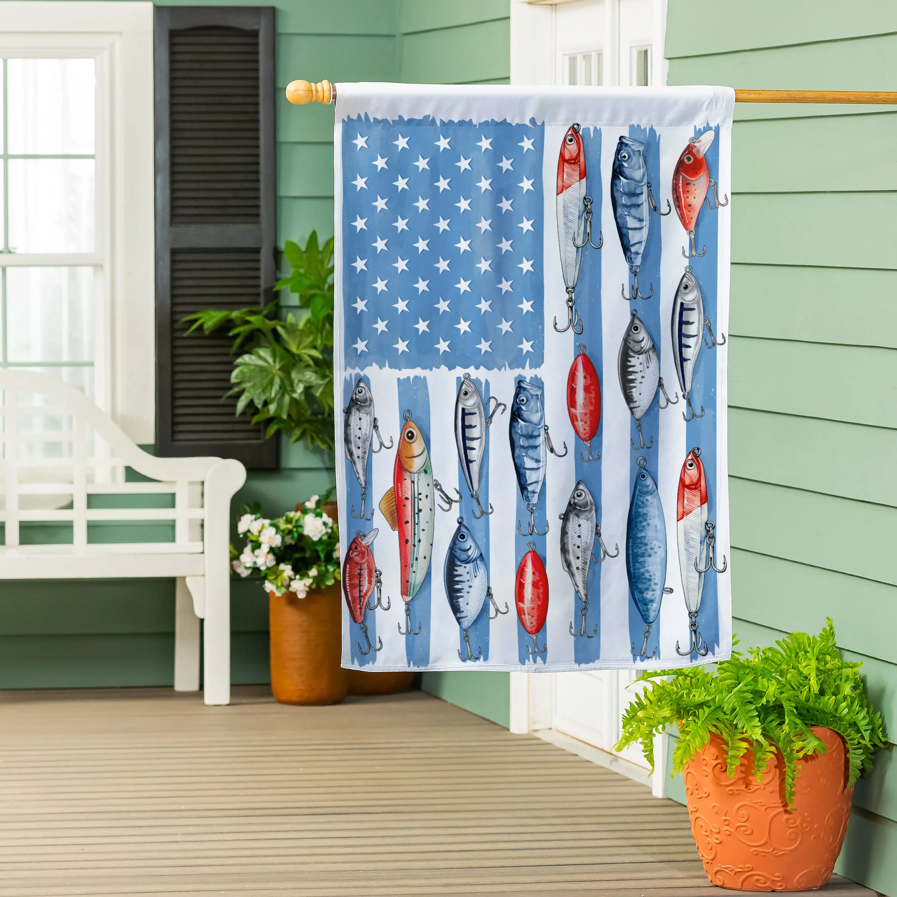 Fishing Life Suede House Flag