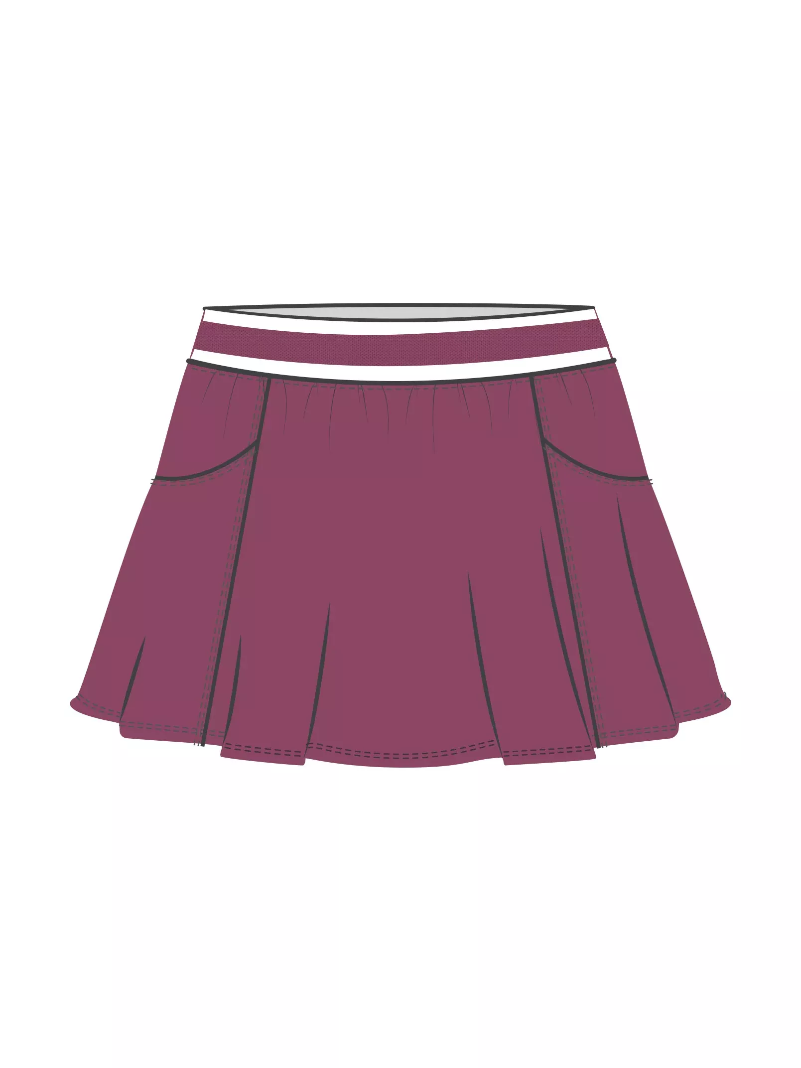 Flared Skort - Raspberry Coulis